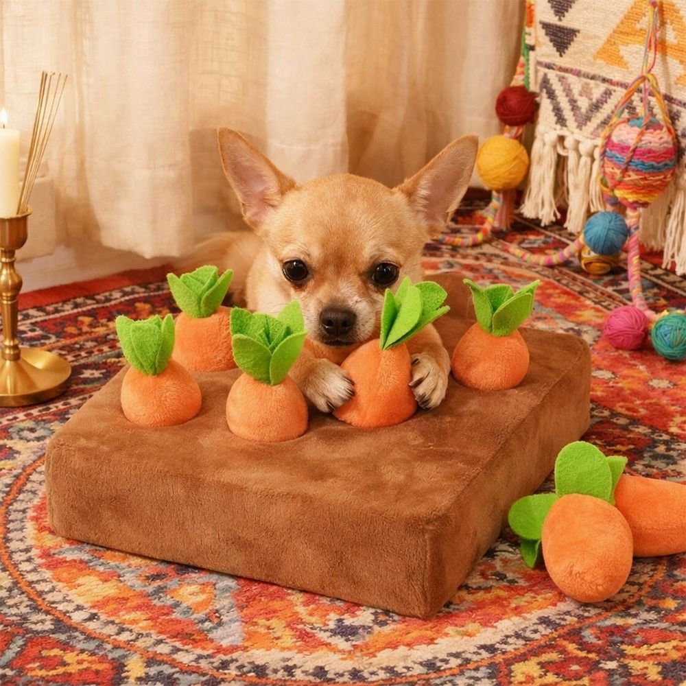 Dog Puzzle Feeder Toy - Tapete Olfativo de Cenoura para Alívio